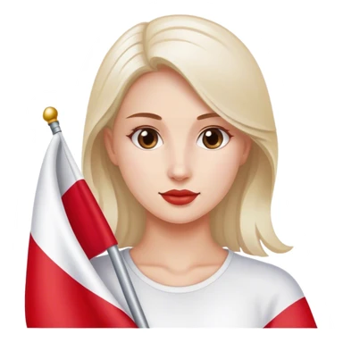 woman with poland flag sticker