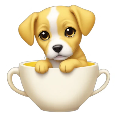 lemon teacup puppy sticker