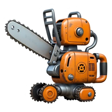 bot with chainsaw sticker