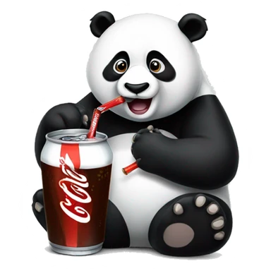 Panda drinking cola sticker