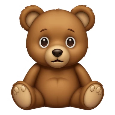Scared teddy bear hiding sticker