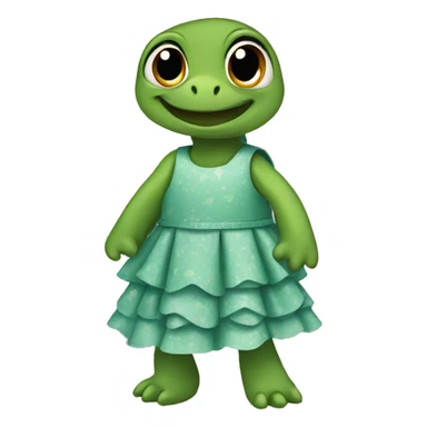A turtle wearing a dress sticker