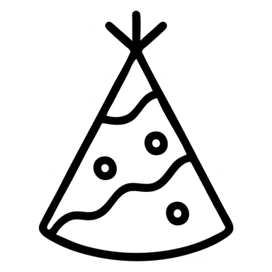 party hat icon, outlined style, festive details sticker