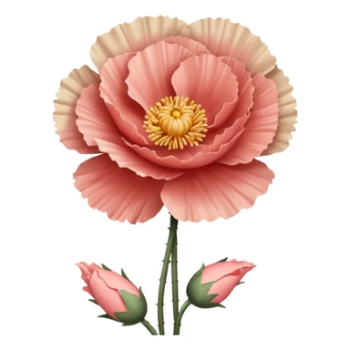 Carnation poppy beige light rose sticker