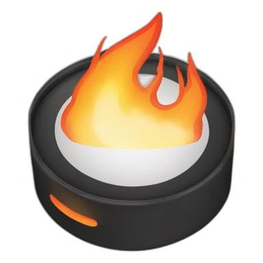 hockey puck with fire sticker