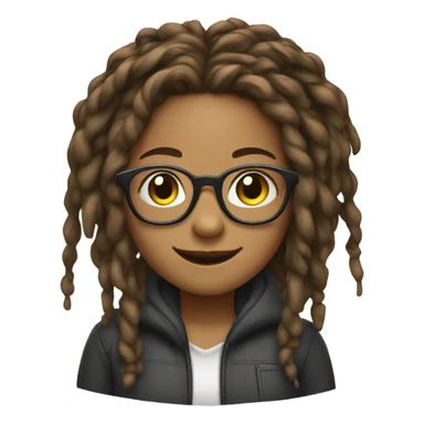 smiling girl with glasses and locs sticker