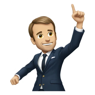 Macron qui fait un dab sticker