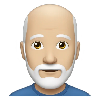 fifty white Man short white beard bald blue eyes  sticker