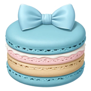 sage blue macaron with white bow sticker