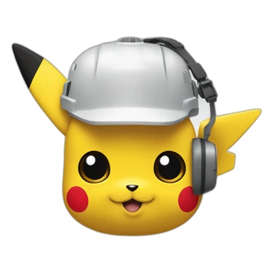 Pikachu con casco blanco de ingeniero sticker