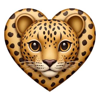 A heart with a leopard design sticker