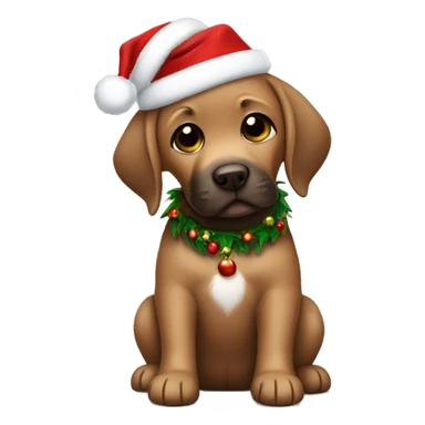 vute baby brown labrador with christmas costume sticker