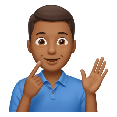 Un homme brun qui envoi un bisous sticker