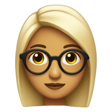 chica morocha con lentes y pelo negro sticker