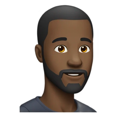 wide jaw black man with short hair and french beard sticker