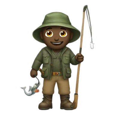 Fisherman with hook  sticker