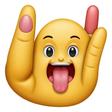 Tongue v fingers sticker