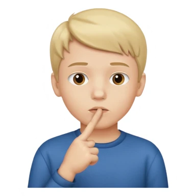 boy asking for silence sticker