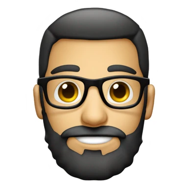 homem pardo jovem de oculos redondo olhos castanhos claros cabelo preto com uma barba bem baixa sticker