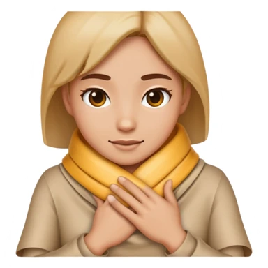 emoji using hands to wrap around neck  sticker