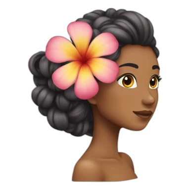 tahitian flower hair sticker