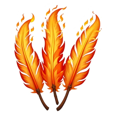 3 Phoenix feathers that are the same size on fire sticker