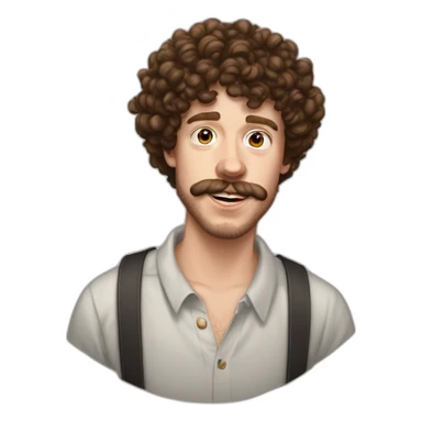 jack harlow con una gran barba y bigote, imagen realista  sticker