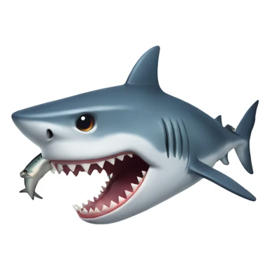 shark eating a fish sticker