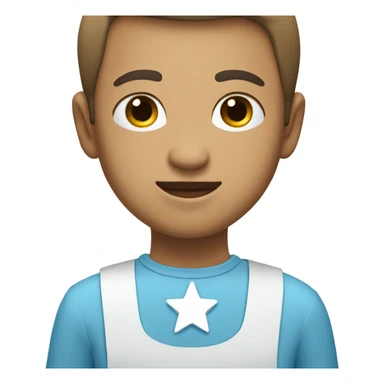 Light blue bib with white star sticker