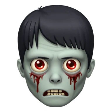 zumbi com franjinha na testa e o cabelo longo liso e preto sticker