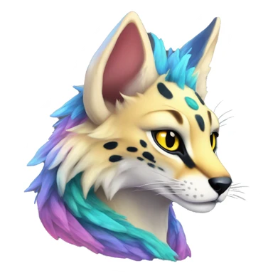 Epic Edgy Colorful ethereal eldritch Sergal-Serval-Fionbri sticker