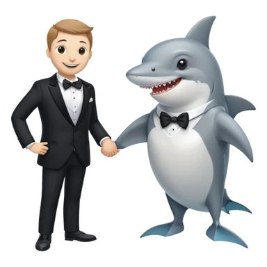 A seagull married to a shark sticker