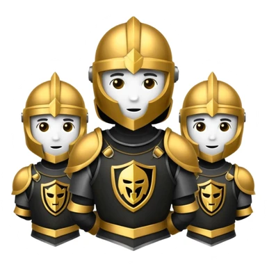 golden knights huddled in a dark corner, emoji style sticker
