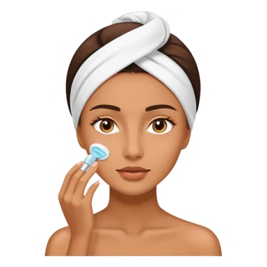 Perempuan lagi skincare (tapi yang lebih ketutup) fokus di muka sticker