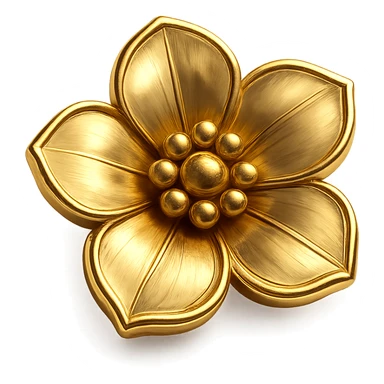 Edit the image to make the flowers match the same gold color and style as the badge, so they blend seamlessly with the gold theme. Keep the chibi ninja girl, sparkly effects, and badge shape unchanged. Maintain a transparent background. The image is sized for Twitch or Discord use. sticker