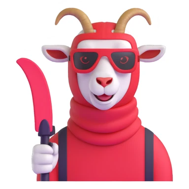 goat with a red ski mask sticker