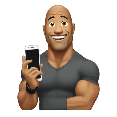 the rock with a mobile phone sticker