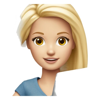 blonde girl Barbie with fair skin with laptop sticker