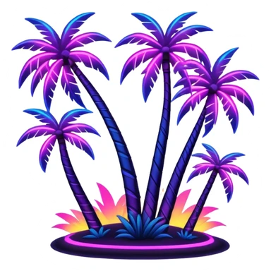 neon colors palm trees inspired by GTA 6 sticker