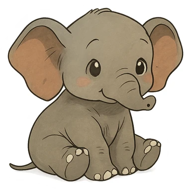 cute baby elephant sticker