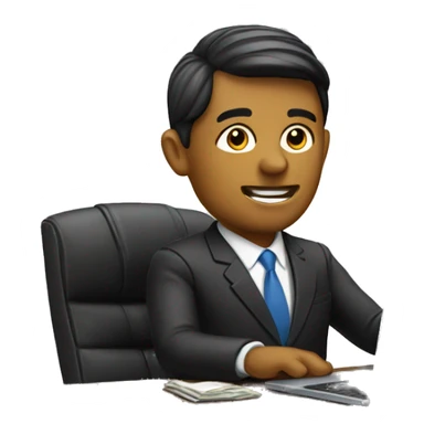 banker at computer  sticker