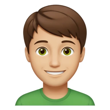 guy with a short hair that is medium brown. hazel eyes that lean green. light skin sticker