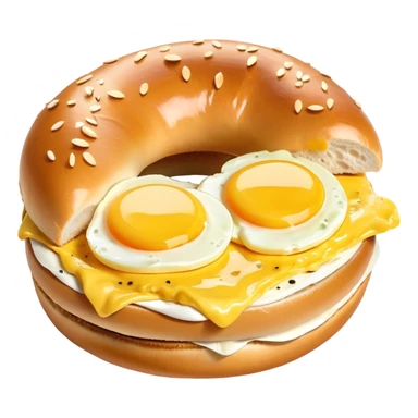 Scrambled egg on a bagel sticker