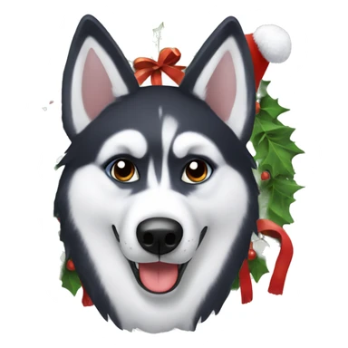 christmas husky sticker