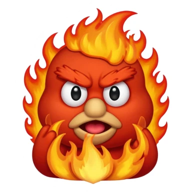 Elmo angry surrounded by fire sticker