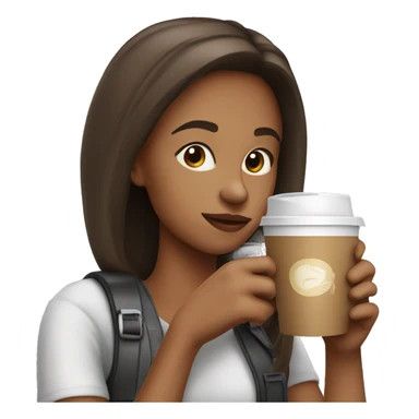 girl drink lce coffee  sticker