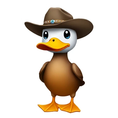 Duck wearing cowboy hat sticker