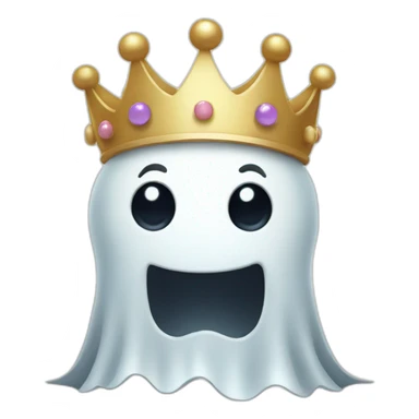 Cute ghost with crown sticker