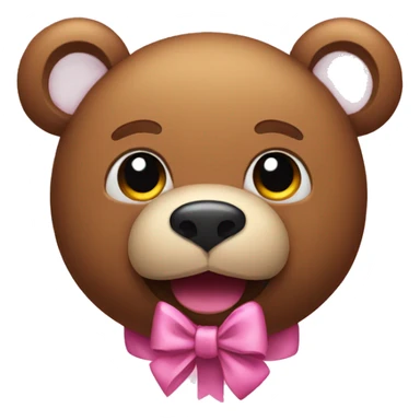 Stuffed bear with pink bow on ear sticker