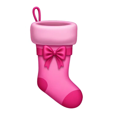 pink christmas stocking with pink bow sticker